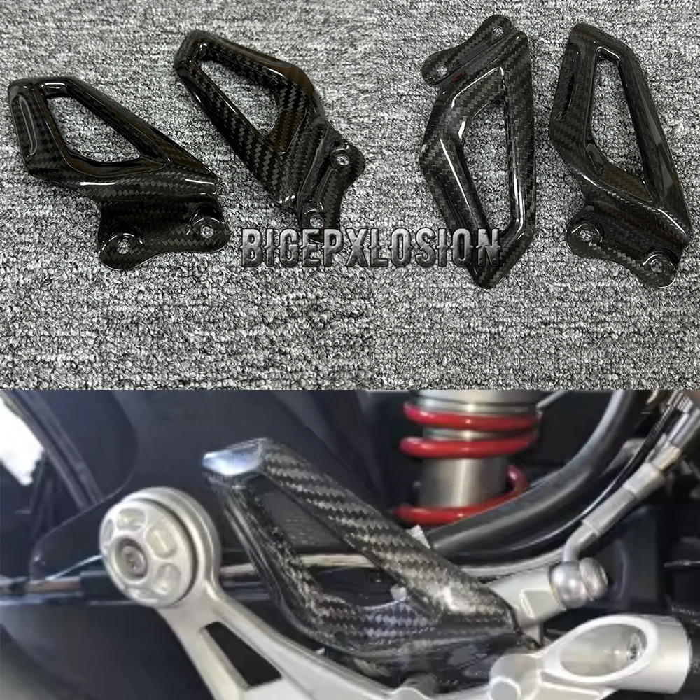 

NEW S1000 Carbon Fiber Motorcycle Accessories Heel Plates Guards Footrests For BMW S1000RR M1000RR 2019 2020 2021 2022 2023 2024