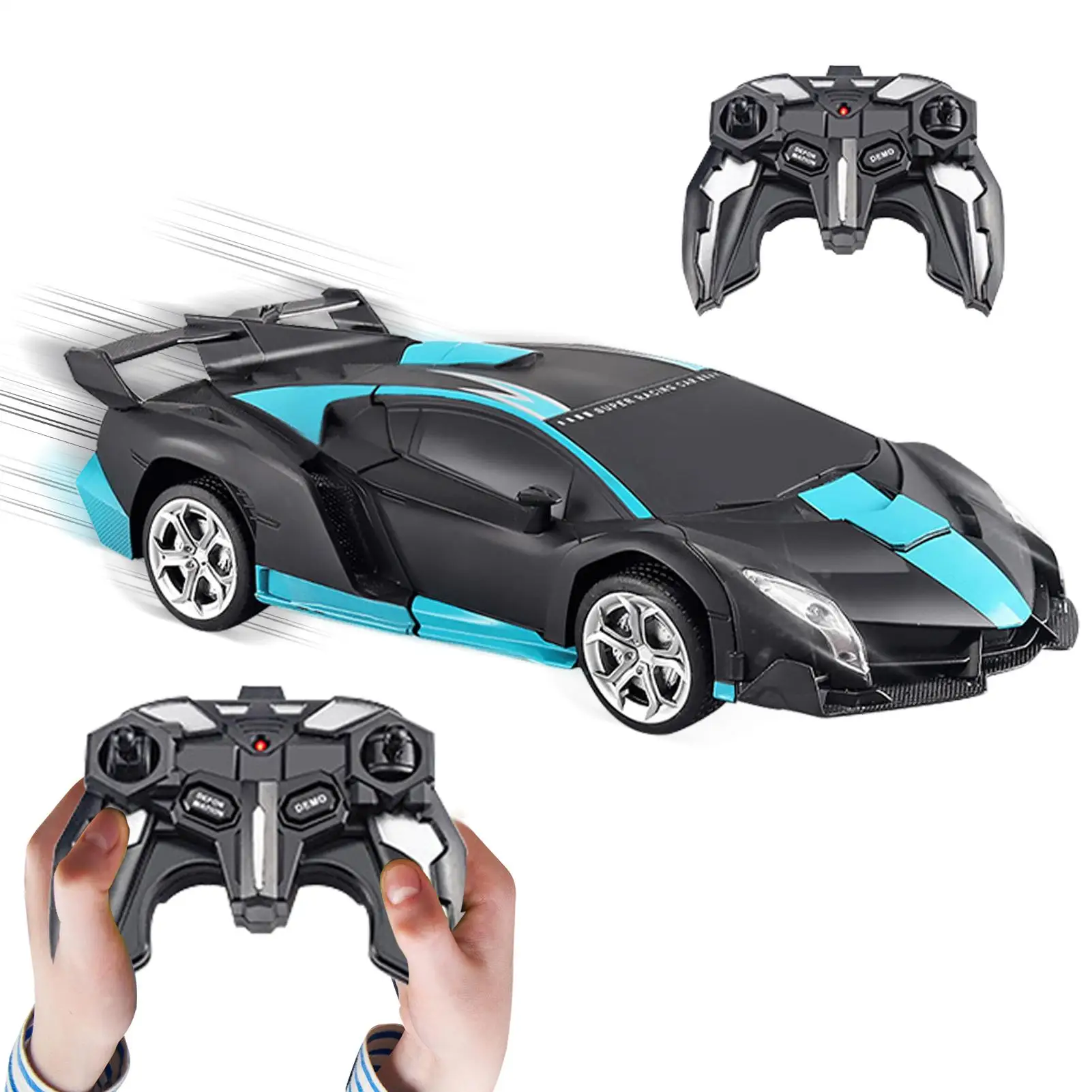 Carro rc robô rotativo transformando carros rc brinquedos com música 2 em 1 veículo brinquedos atividades de aprendizagem interativas para crianças meninas