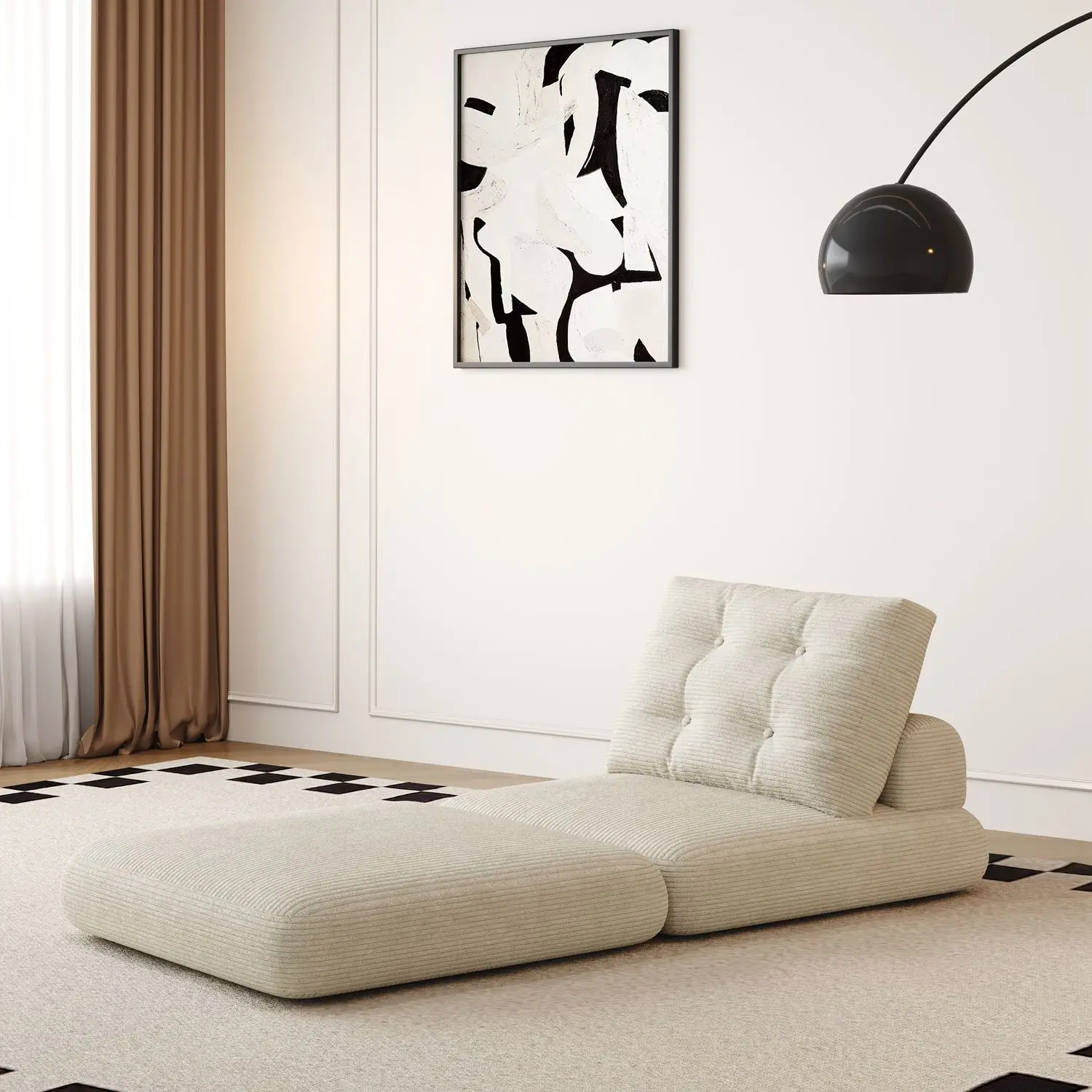 الحد الأدنى من يشيز كونستليدر-أريكة غارنيتور كبيرة جدًا عالية الظهر مع كريم جلوس عميق للغاية خفيف لوكس-واونزيمر مايبلن