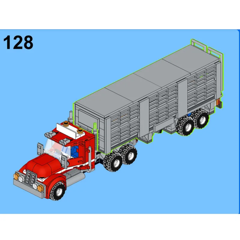 

MOC-171485 Long Distance Transport Cow Transport Truck Building Block Model382Parts MOC Creative Boys Children Birthday Toy Gift