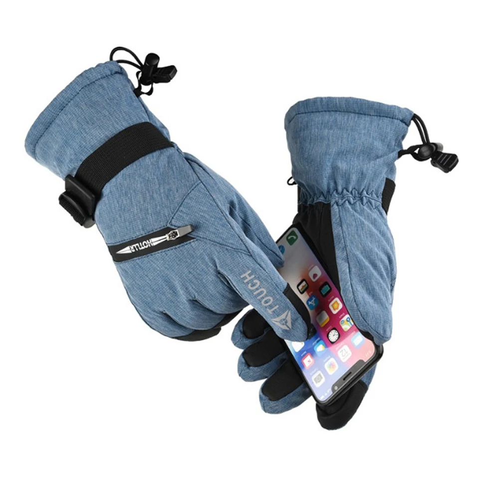 LOCLE Winter Warm Windproof Ski Gloves Men Women Touch Screen Skiing Snowboard Gloves Cycling Hiking Snowmobile Gloves