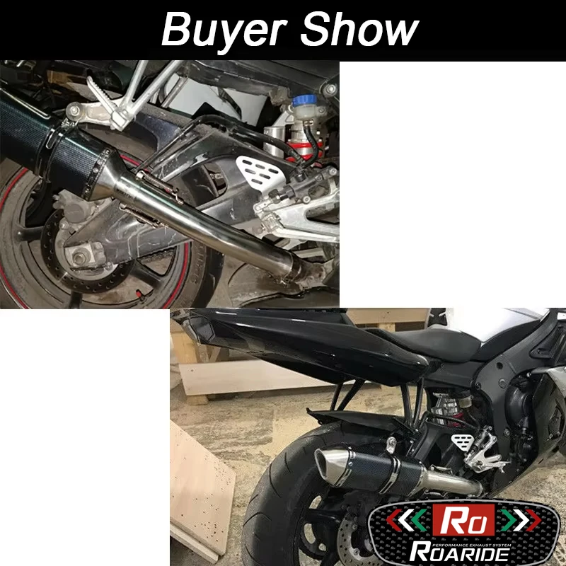 Exhaust System For Yamaha YZF-R6 R6S 1998 1999 2000 2001 2002 2003 2004 2005 Exhaust Pipe Motorcycle 51mm Mid Muffler Slip On view 6