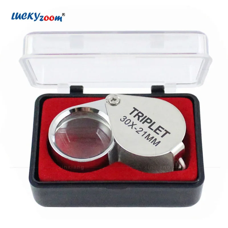 Foldable Pocket Magnifier 10X 20X 30X Metal Mini Magnifying Glass Handheld Silver Jewelry Loupe Portable Gift Folding Lupa