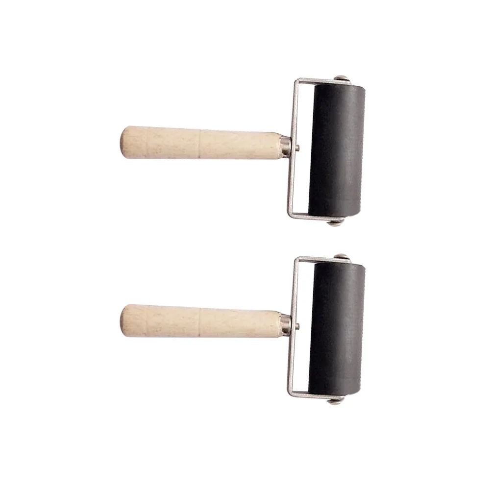 2 قطعة 6 سنتيمتر النفط الحبر الأسطوانة أداة المطاط لصنع الطباعة سجل القصاصات ختم المشاريع الحرفية الثقيلة إطار معدني السلس الغراء