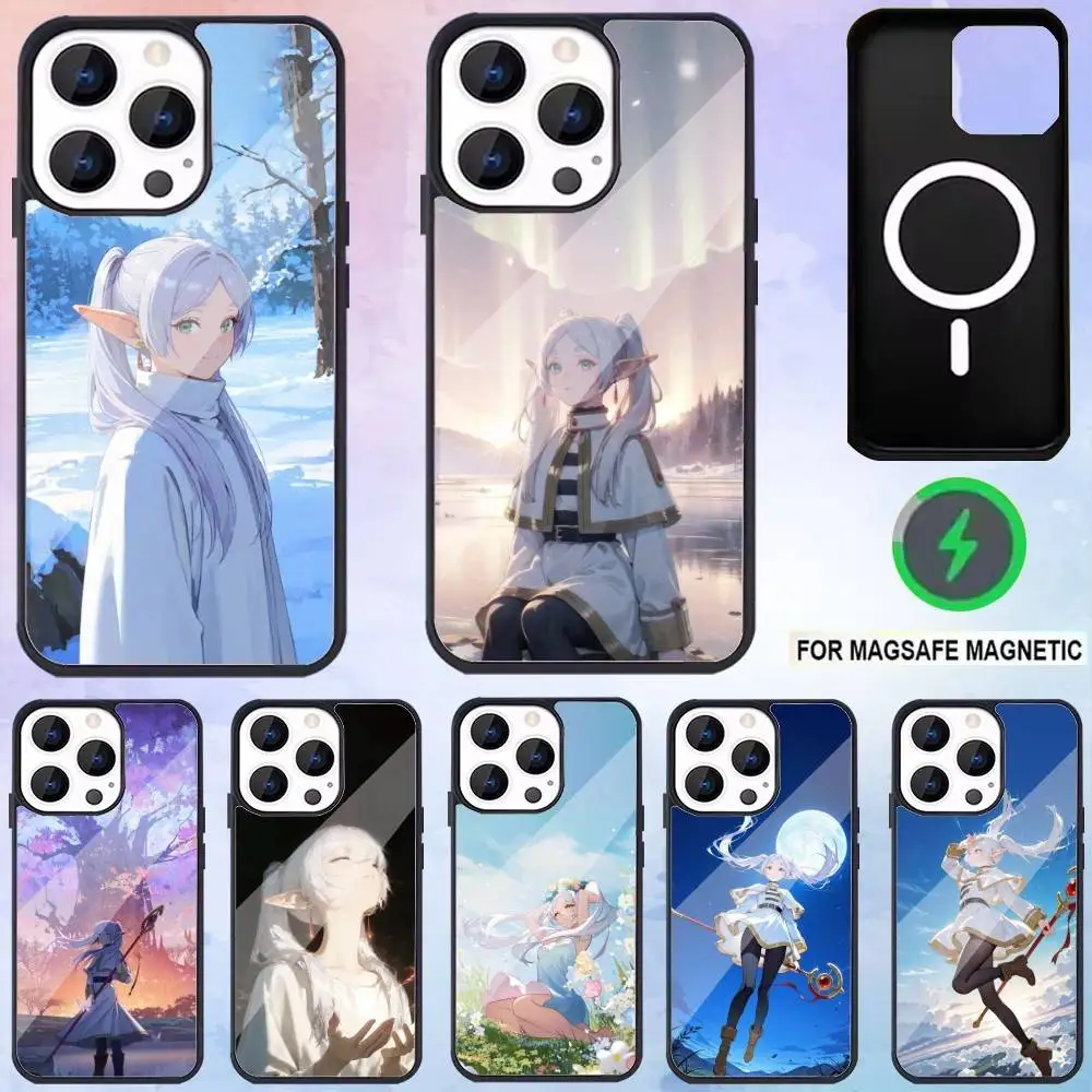 

Frieren Sousou No F-Frieren Phone Case For iPhone17,16,15,14,13,12,11 Plus,Pro Max Magnetic For Magsafe Wireless Charging