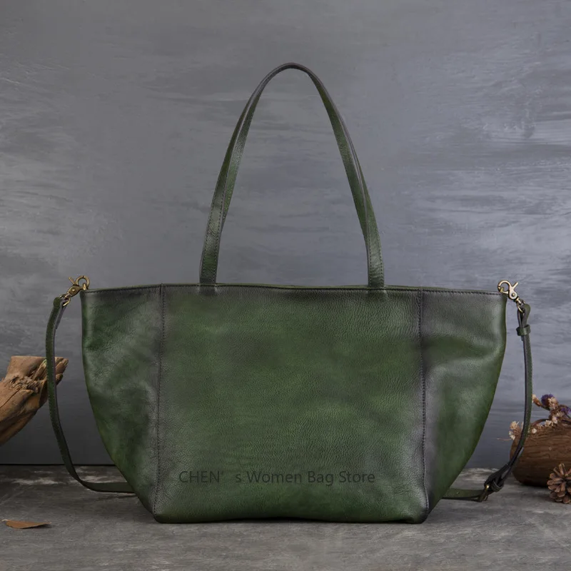 

New Cowhide Large Capacity Shoulder Bag For Women Genuine Leather Crossbody Tote Bags Luxury Casual Solid Handbag Purse