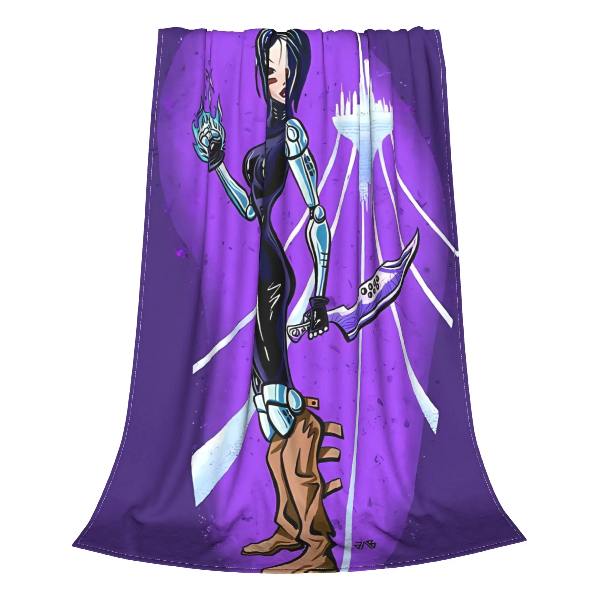 1PC Post Apocalyptic Warrior Battle Angel Alita Home Room Decorations Winter Blankets For Adults Bedding Home Interior Sofa Knee