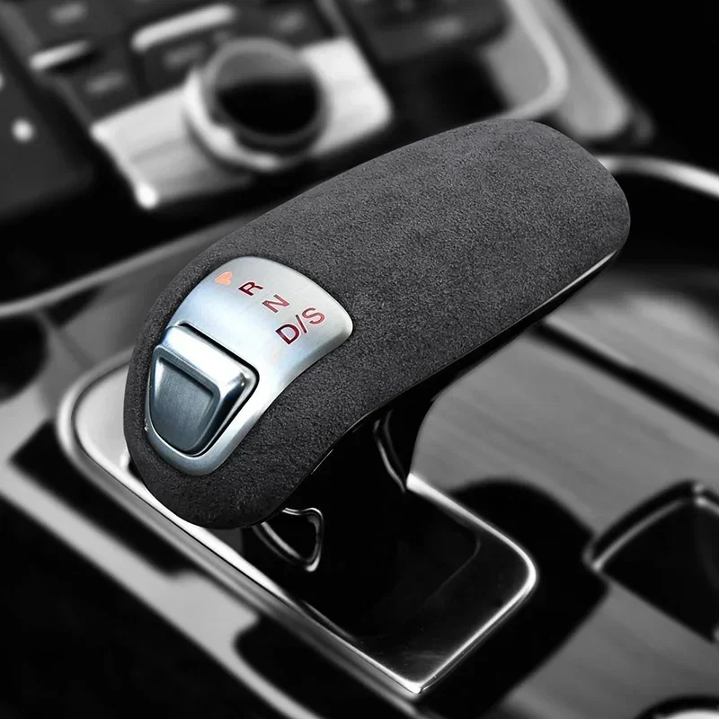 

Italian Super Suede Overlay Gear Shift Knob Cover Gears Protective Shell For Audi A8 D4 4h 2014 2015 2016 2017 Car Accessories
