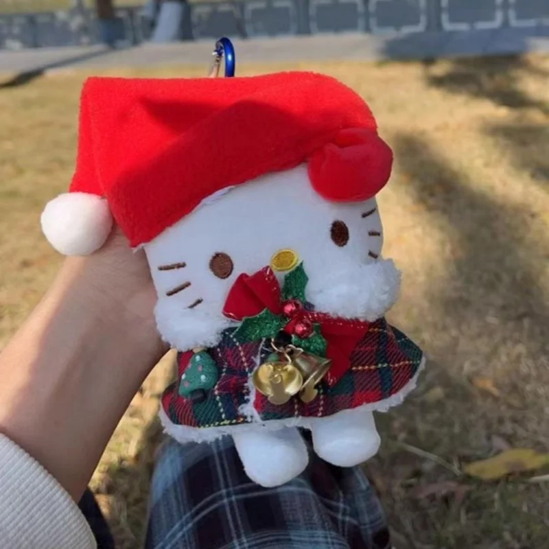 Neue Weihnachts-Hellokitty-Puppe, exquisite warme, bezaubernde Tasche, Schlüsselanhänger, Katze, flauschiges Spielzeug, Sammlerstück, Ornament, das beste Festival-Geschenk