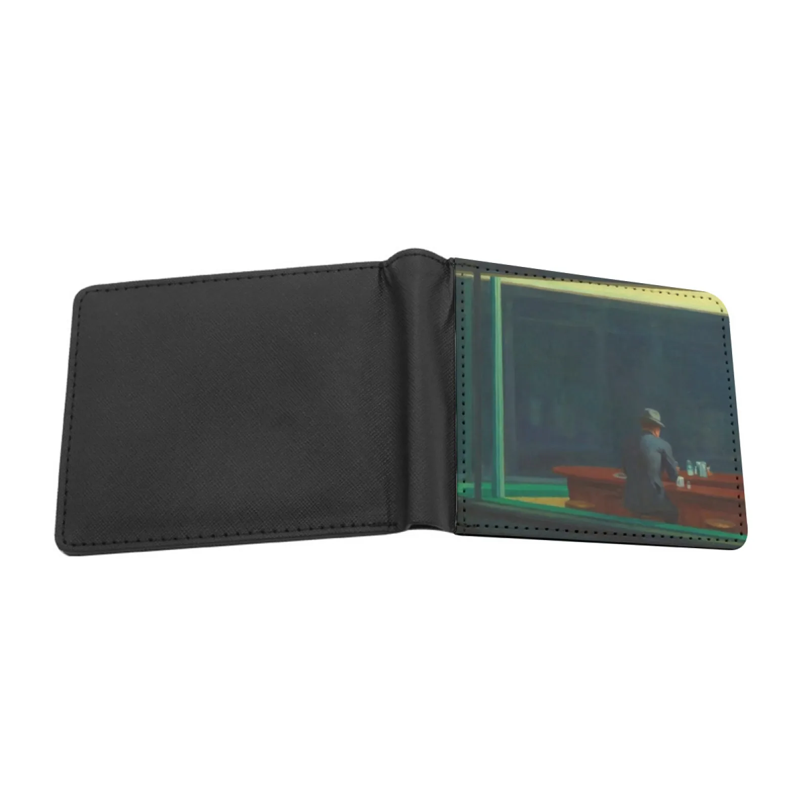 Nighthawks Edward Hopper Short Men's Wallet Multifunction Purse Male Pu Leather Wallet Nighthawks Edward Hopper Edward Hopper