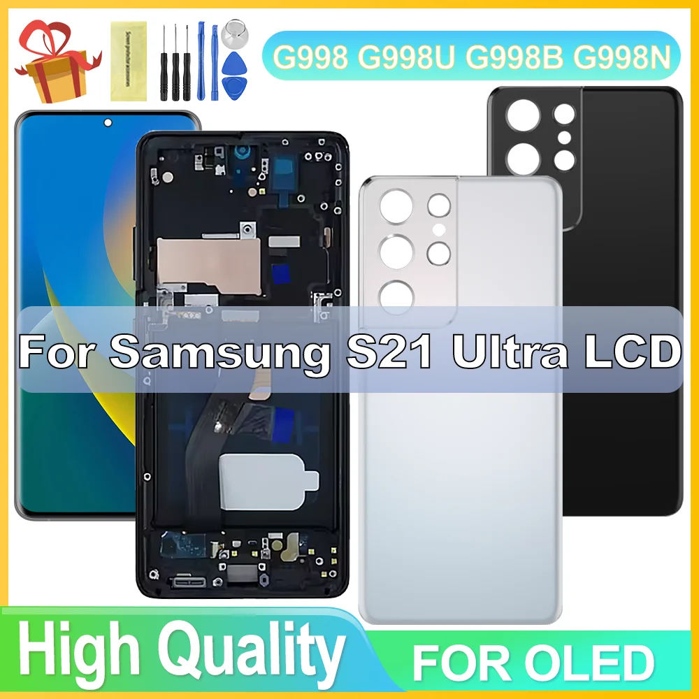 

100% New OLED Display For Samsung Galaxy S21 Ultra 5G LCD Touch Screen Digitizer Assembly For Samsung S21 Ultra S21U Display