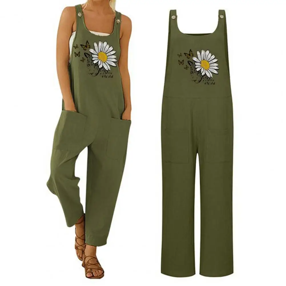 Casual Losse Jumpsuit Vrouwen Spaghetti Lange Camis Zomer Solid Katoen Linnen Band Wijde Pijpen Broek Bib Overalls Mouwloze Jumpsuit