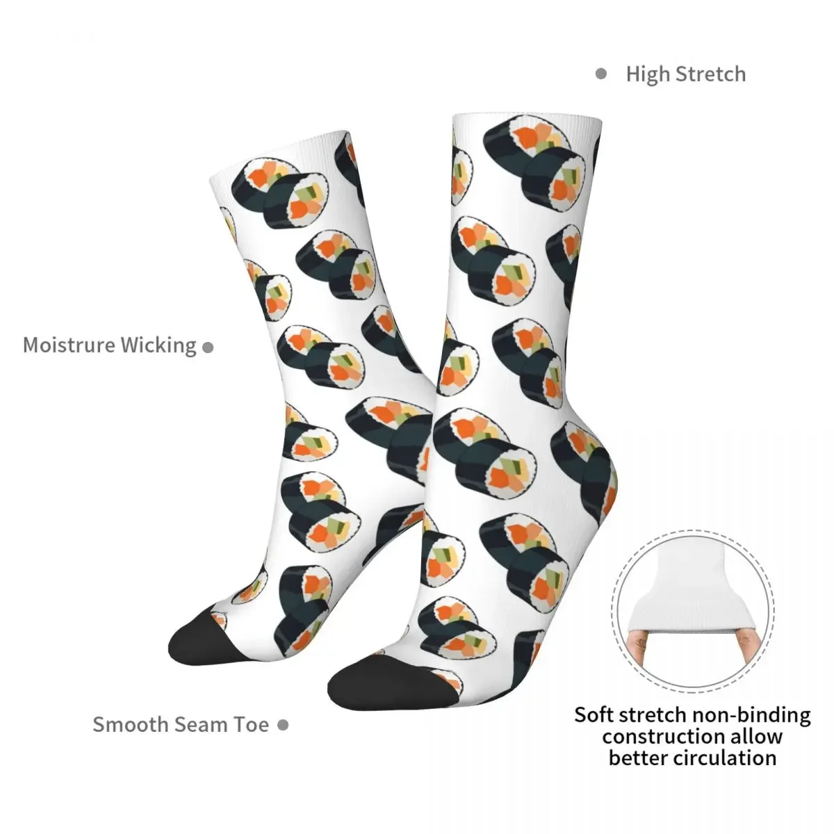 Sushi Socken Harajuku super weiche Strümpfe ganzjährig lange Socken Zubehör für Unisex Geburtstags geschenk