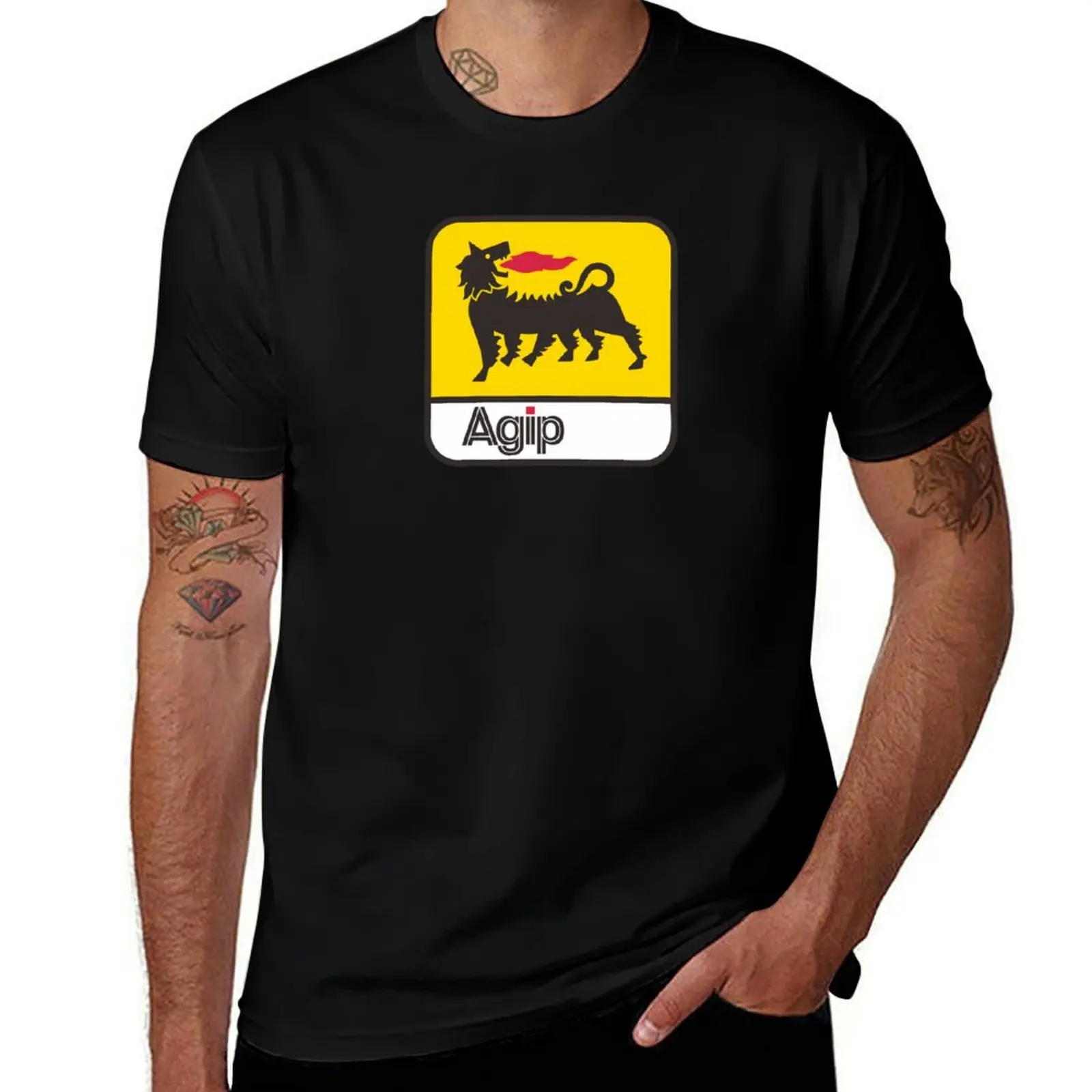 

best lion agip oil T-Shirt cotton t shirt man man t shirt cotton T-Shirt