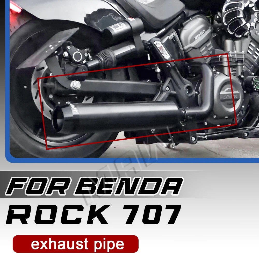 

For BENDA ROCK 707 modified long and short black exhaust pipe