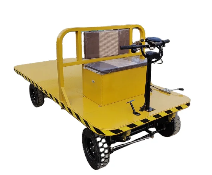 

Practical New Electric Carrier Cargo Trolley Industrial Four-Wheel Flatbed Car Made of Stainless Steel