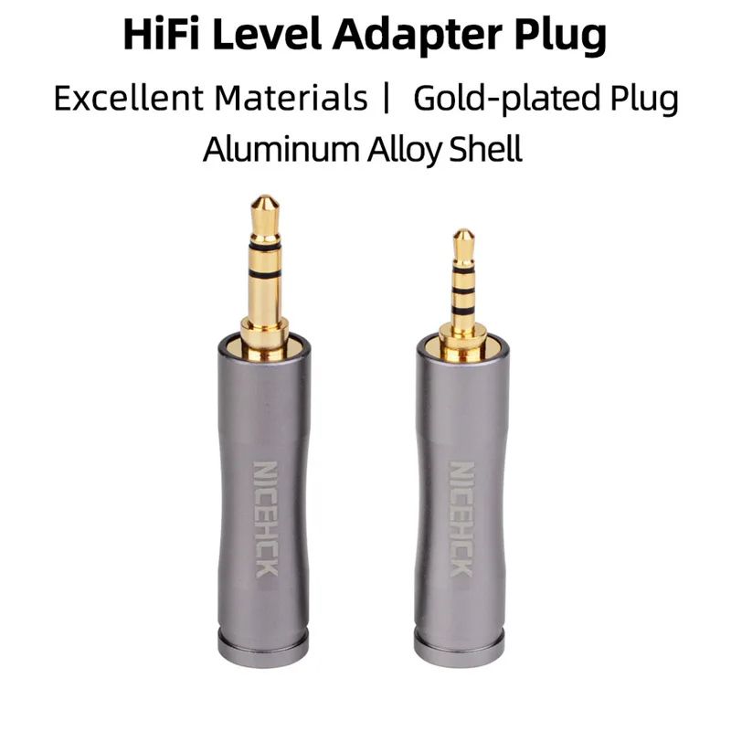 NiceHCK HIFI Earphone Adapter Plug 4.4mm Female to 3.5mm 2.5mm Male Wire Connector Gold-plated Audio Jack Earbud Accessories