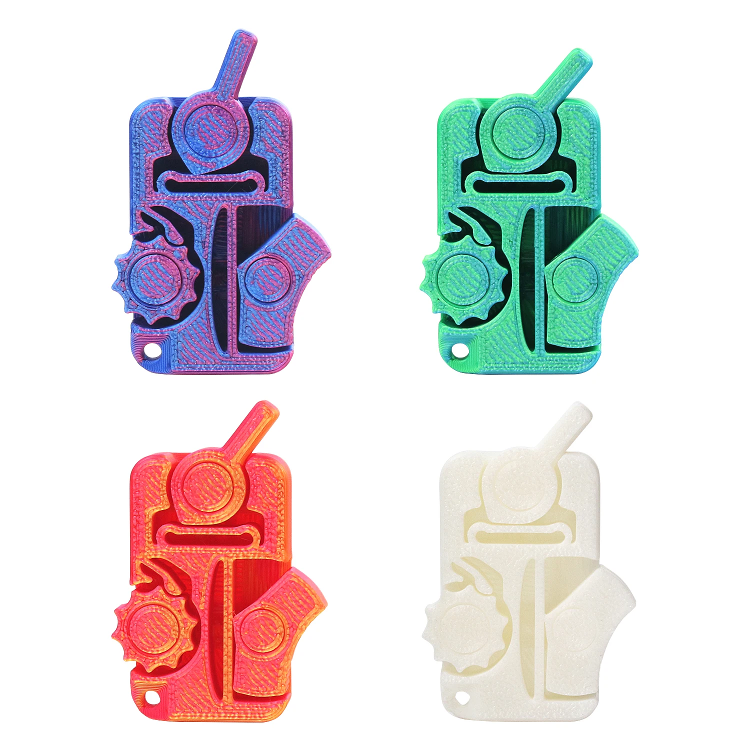 Impressão 3D descompressão dedo interruptor mini pingente chaveiro portátil e alívio de pressão suave