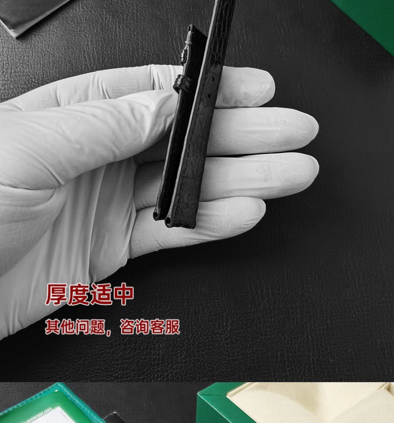 FUYIJIA Cinturini personalizzati in pelle di coccodrillo a doppia faccia 19MM × 18MM 20MM × 18MM 21MM × 18MM 22MM × 18MM Cinturino in alligatore con fibbia a farfalla