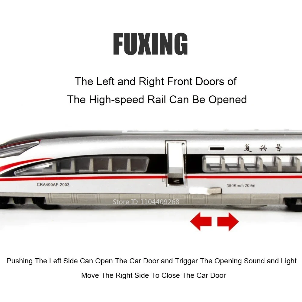 1:87 FUXING 高速鉄道モデルおもちゃの車合金ダイキャスト電気駆動磁気接続地下鉄列車の装飾品キッズギフト