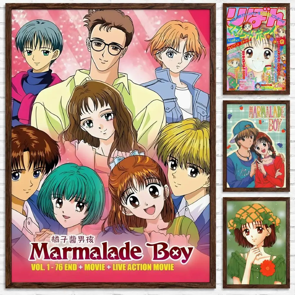 Classic Romantic Shoujo Anime Marmalade Boy Poster Self‑Adhesive Waterproof Poster Sticker Coffee House Bar Wall Art Home Decor