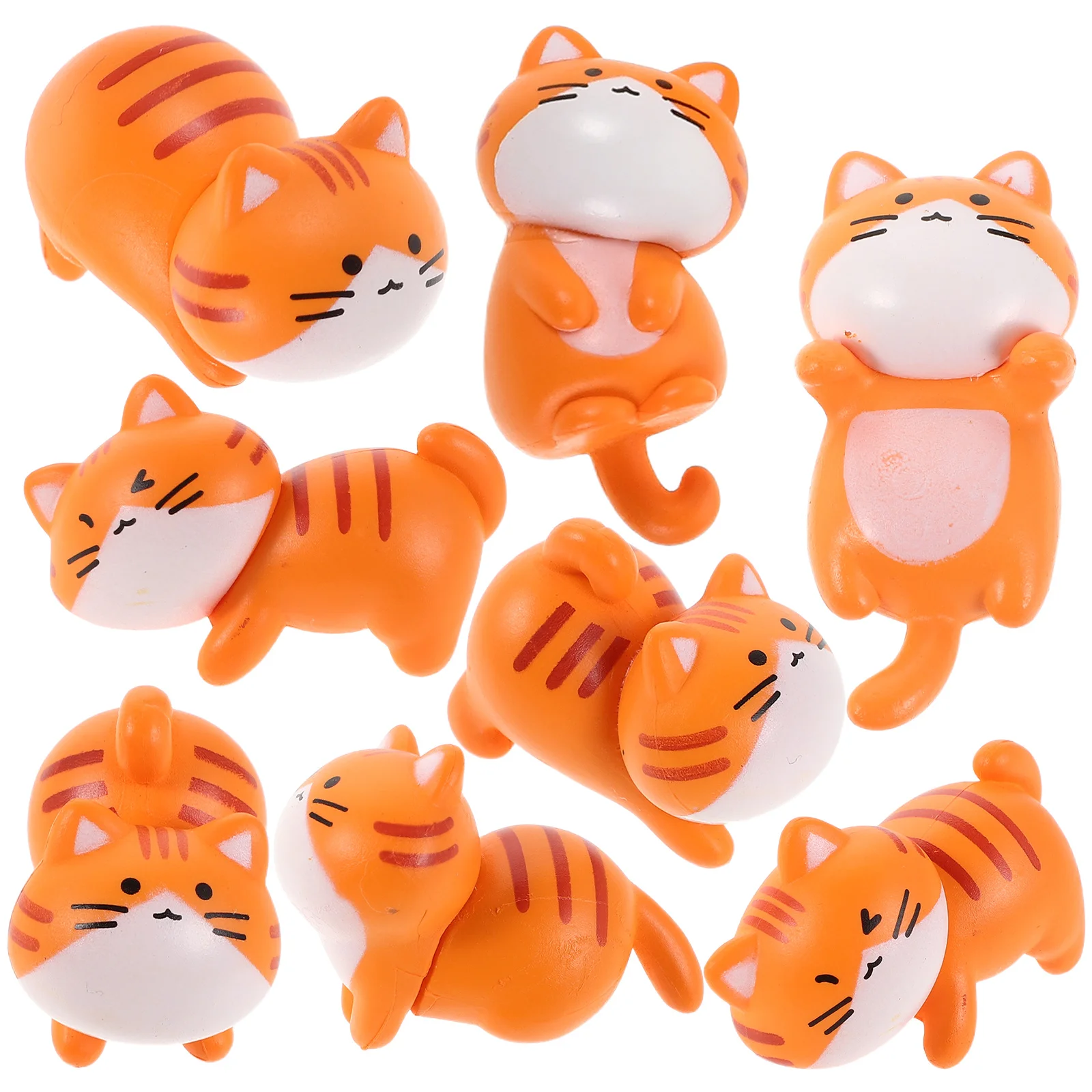 

8Pcs Cute Cat Figurines Mini Kitten Statues Car Dashboard Decoration Small Animal Figures Space Saving Size Charming Touch