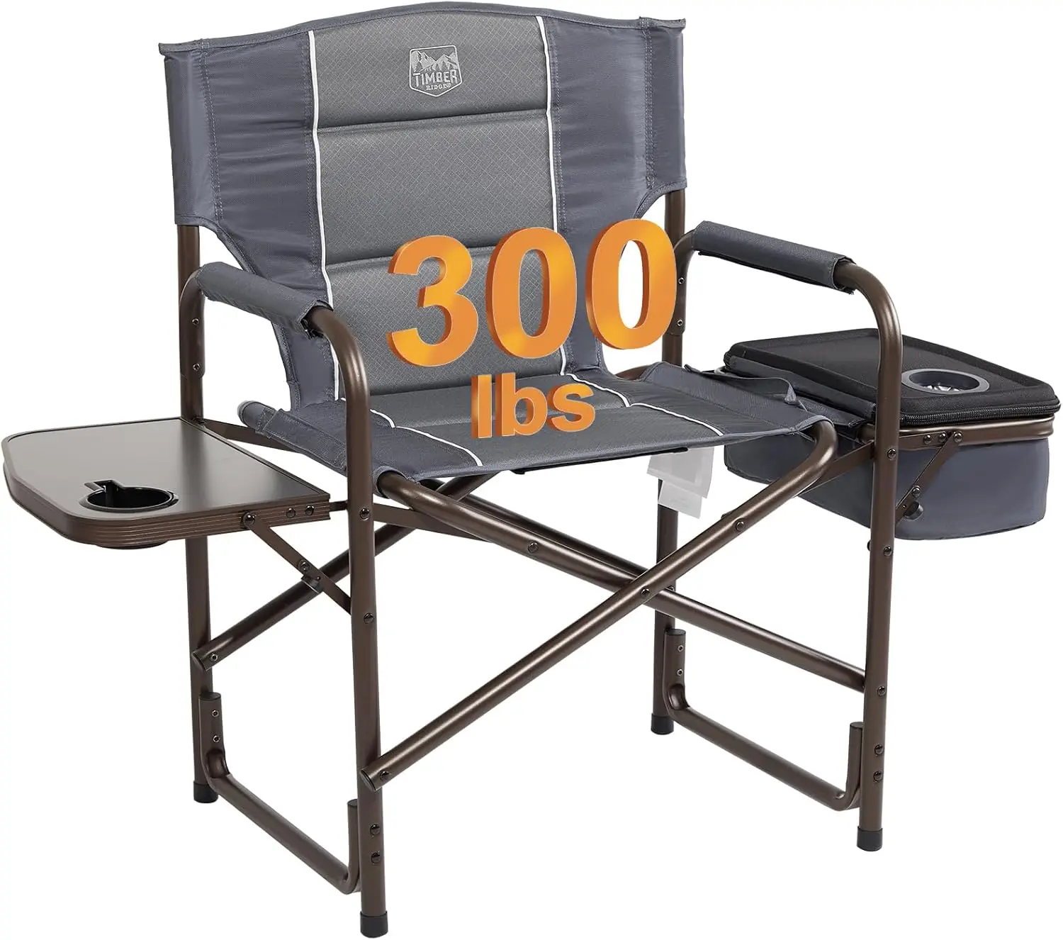 

Lightweight Camping Chair, Portable Laurel Director's Chair with Foldable Side Table, Cooler Bag & Mesh Pocket, Compact Outdoor