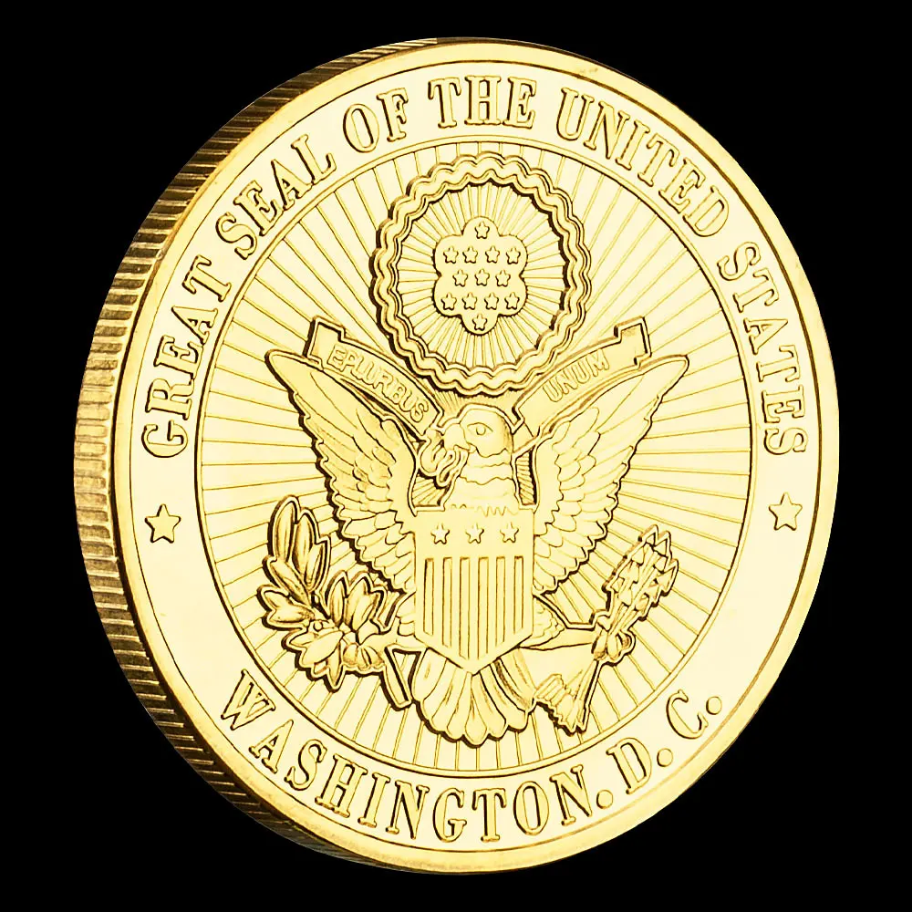 The White House Gold Plated Souvenirs and Gifts Gold Coins Great Seal of The United States Washington Commemorative Coin