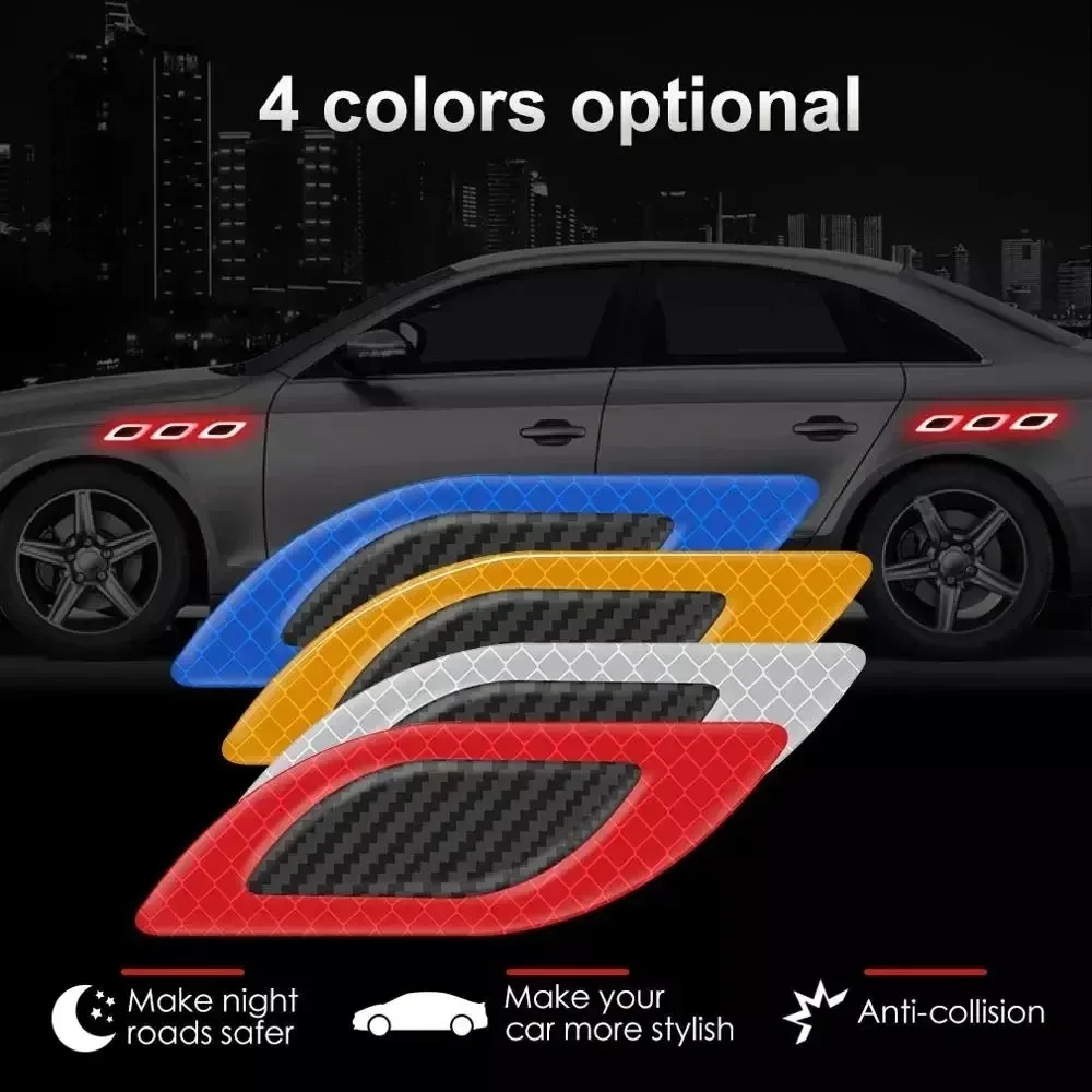 Universal Carbon Fiber Reflective Tape Set - Safety Sign & Warning Strips for Car Hood, Wheel Arches, Bumper