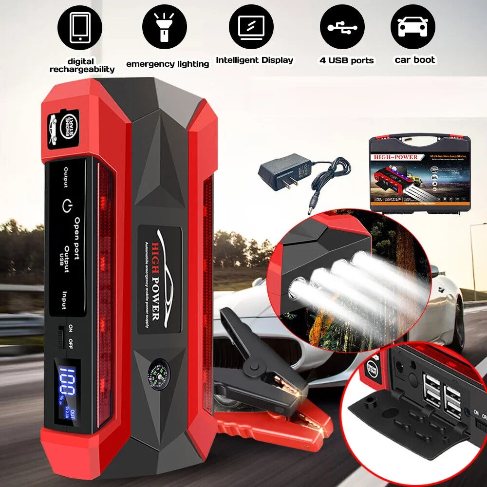 Car Jump Starter 20000mAh Portable Emergency Start-up Charger Booster Jumper Box Power Bank Battery Charger with SOS Lighting