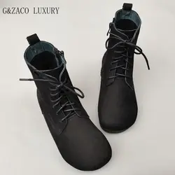 Buty jesienne/zimowe damskie oryginalne skórzane buty męskie płaskie skóra bydlęca zamszowe miękkie Oxford wysokie pojedyncze buty Retro buty damskie