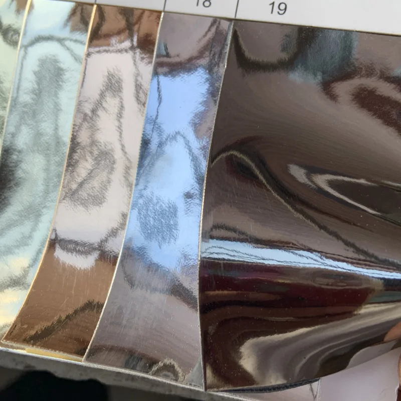 

Ultra Bright Metallic Mirror Pattern Pu Synthetic Leather Materials