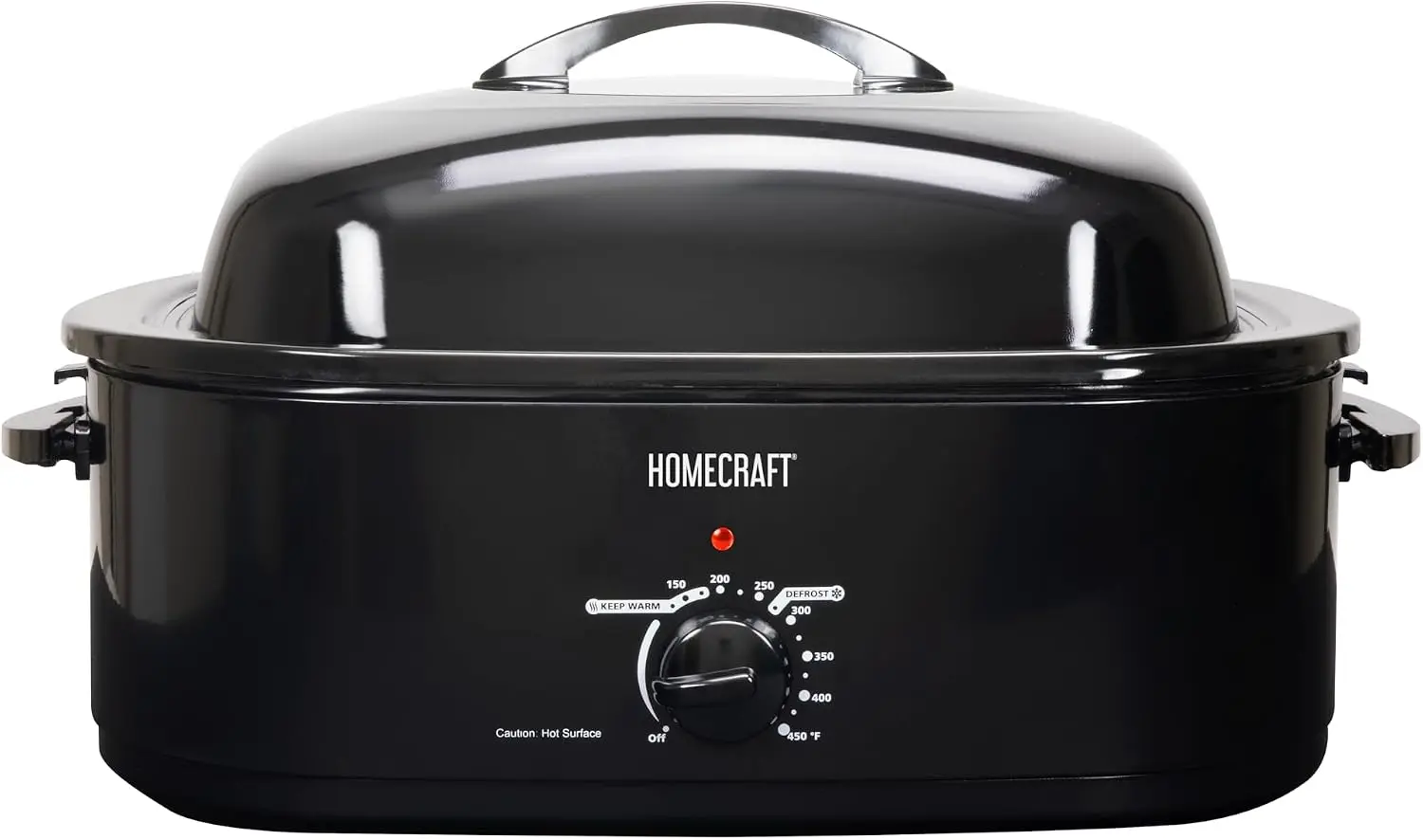 18-Quart Electric Roaster Oven for Turkey, Chicken, Meat, Vegetables, Full-Range Temperature Control, Lift-Out Rack, Removable Enamel Pot, Black