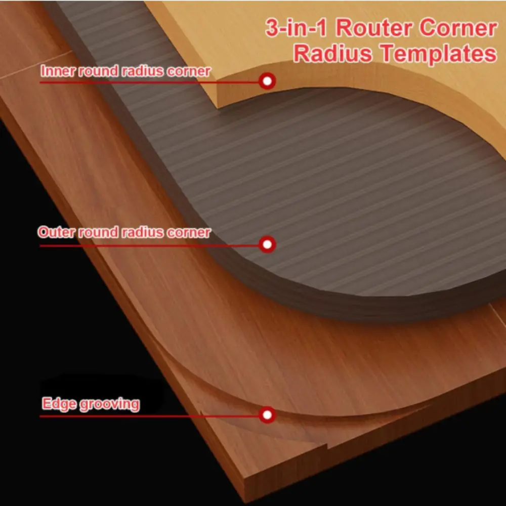 

Aluminium Alloy Round Corner Radius Templates Reusable R100 R150 R200 R250 R300 Corner Routing Guide Arc Angle Positioning