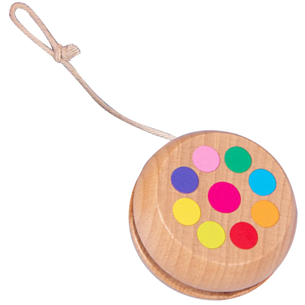 Yo-Yo in legno per bambini Palla con corde in legno liscio Giocattolo educativo con punta delle dita Palline Yoyo per bambini con coordinazione occhio-mano