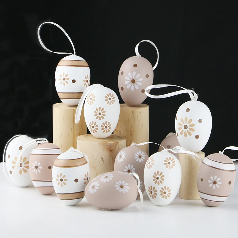 

(12Pieces/bag)4x6cm Easter Eggs Holiday Decorations Gifts Seasonal Celebrations Matching with Happy Atmosphere