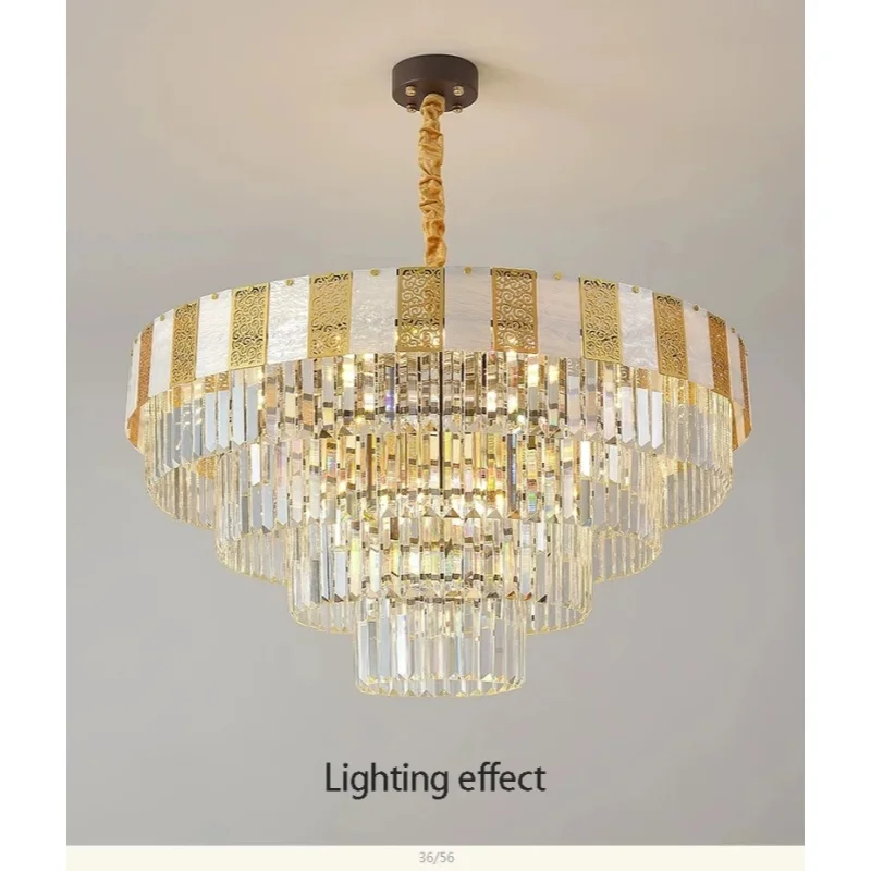 

Light Luxury Living Room Pendant Light Grand Dining Room Light Private Rooms Dining Rooms Restaurants Round Crystal Lights Led