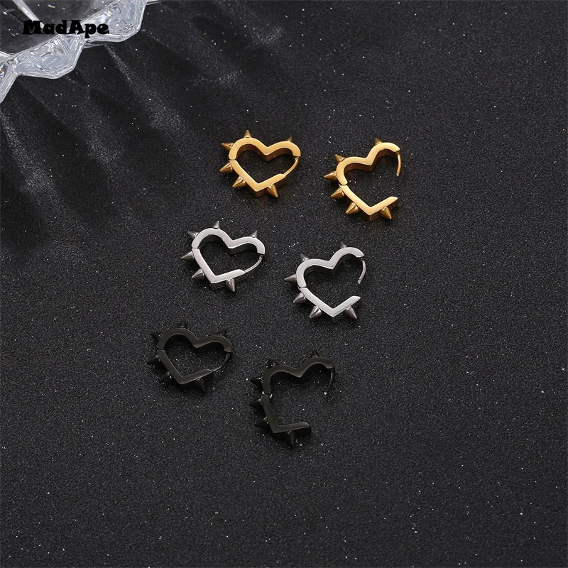 Anting-anting Hoop hati berongga warna perak desain sederhana untuk wanita mode merek baru anting-anting tindik telinga hadiah antik