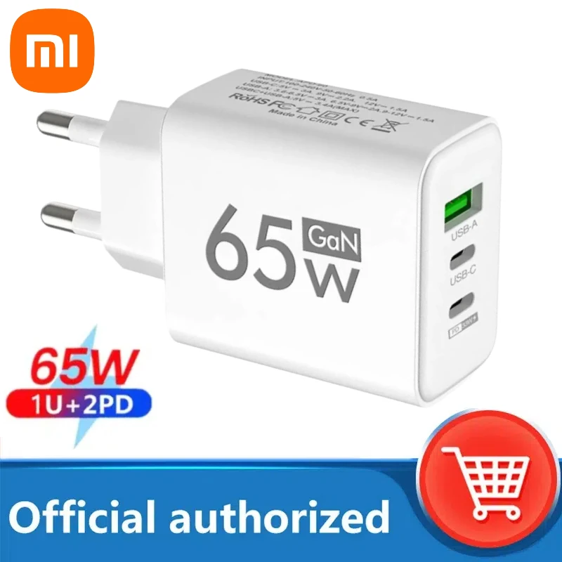 Xiaomi 65W GaN Charger USB C Fast Charging Type C PD Quick Charger 3.0 Wall Adapter For Samsung IPhone Oneplus POCO EU/US Plug