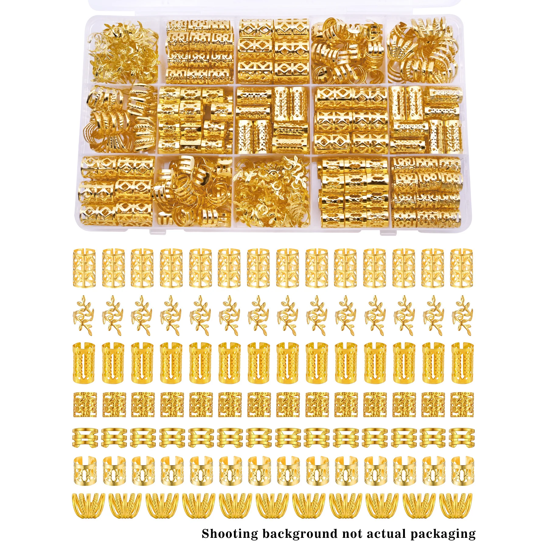 70 قطعة من حلقات الشعر Dreadlock - إكسسوارات شعر أنيقة مصنوعة من خليط معدني مجوهرات شعر Loc للضفائر للفتيات والنساء #3