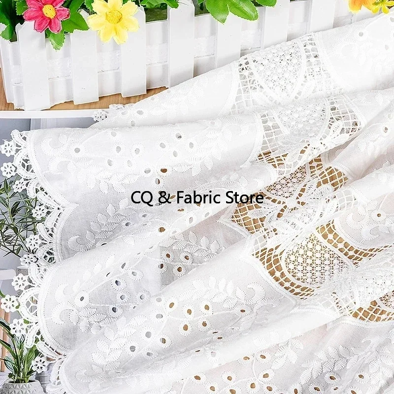 

Вышитая хлопковая полая кружевная ткань, классическая рубашка, ткань для одежды, аксессуары для шитья одежды своими руками на дворе