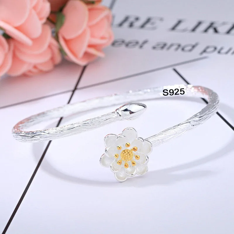 

Браслеты из стерлингового серебра 925 пробы для женщин и мужчин, аксессуары на веревке, трендовые винтажные милые подвески с цветком, вечерние ювелирные изделия, подарок