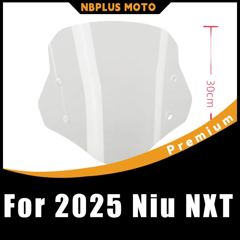 【Premium】 Für Niu NXT verbesserte hohe Windschutzscheibe, Front-Windschutzscheibe, Windabweiser, Brustschutz-Zubehör zur Bohrerfreien Installation