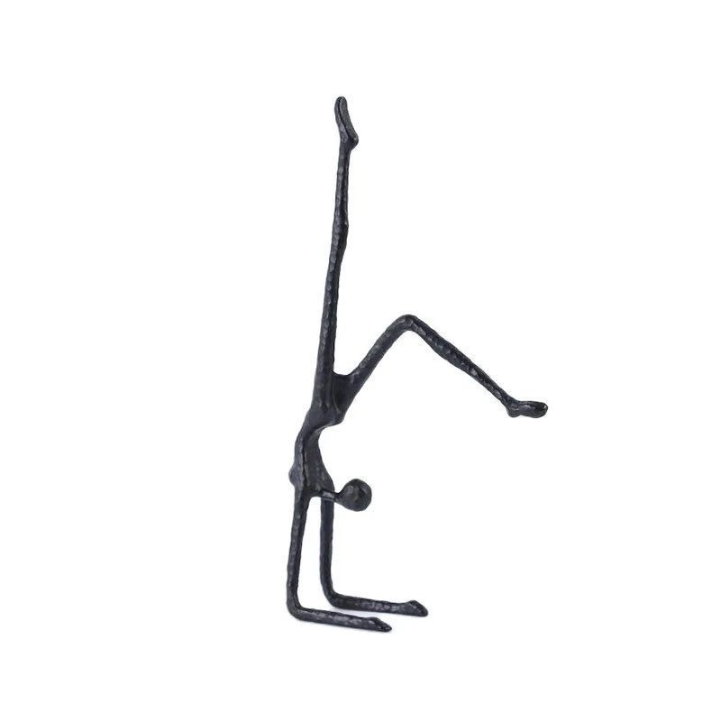 Inverted Gymnast Character Abstract Crafts Statue Modern Home Decor Yoga Figures Metal Sculpture Desk Decoration Ornaments