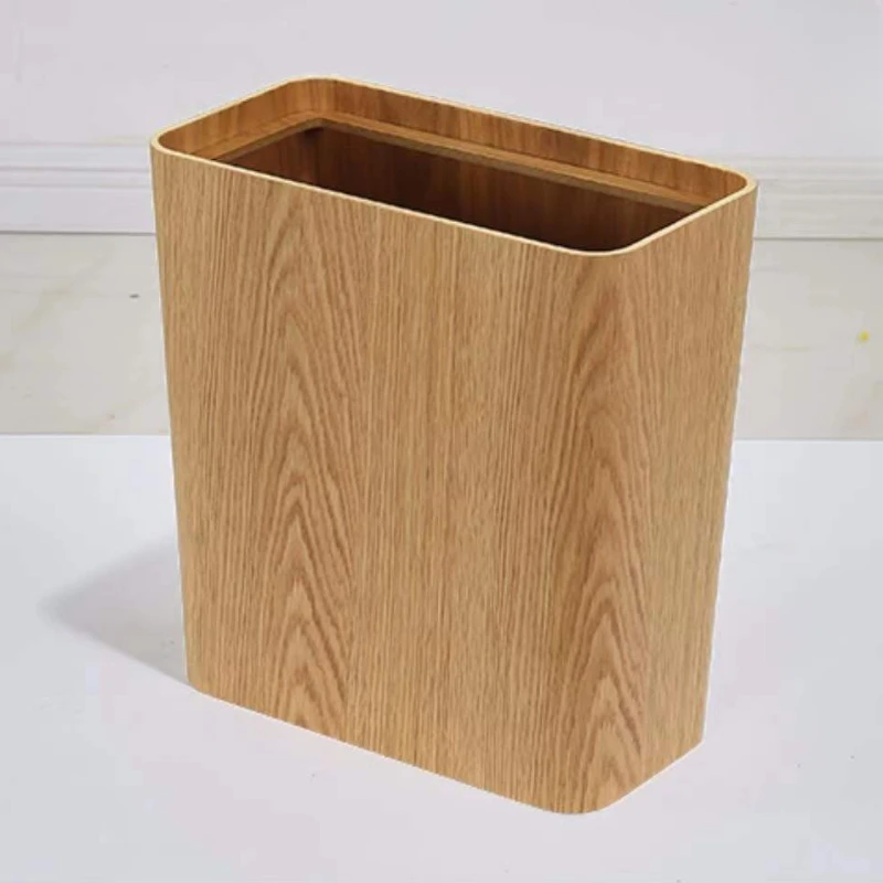 Living Room Wooden Trash Bin Large With Lid Garbage Can Simple Home Rubbish Bin Versatile And Practical Garbage Container