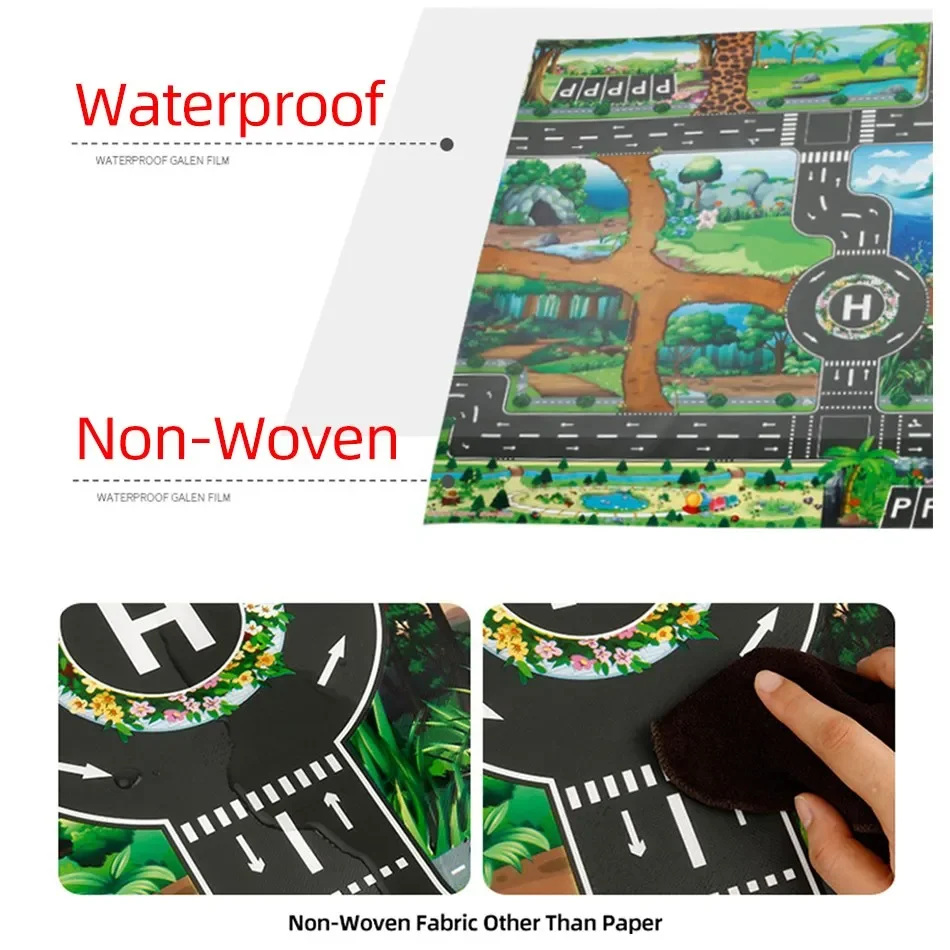 Baby Climbing Playing Mat Game Traffic Road Map Baby Play Mat Toys City Carpet City Car Parking Lot Table Cloth Traffic Signs