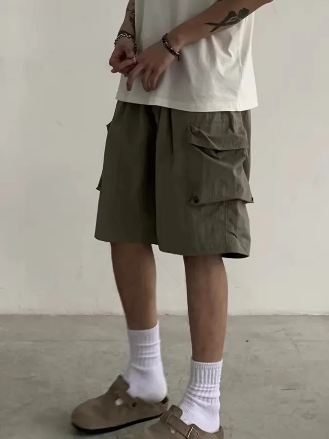 

Водонепроницаемая спецодежда для десантника в американском стиле ретро, свободные широкие брюки пять четвертей, повседневные летние брюки для мужчин