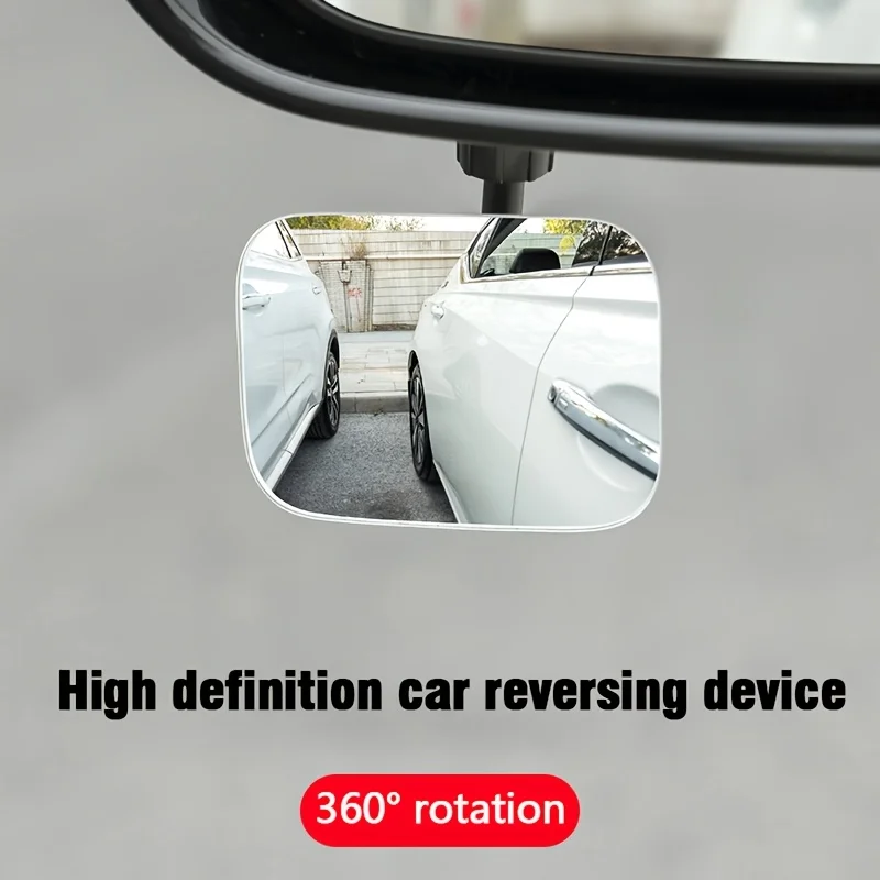 2Pcs Car Auxiliary Mirror Wide Angle 360 Degree Adjustable Auto HD Convex Rearview Rimless Mirrors Car Styling Parts