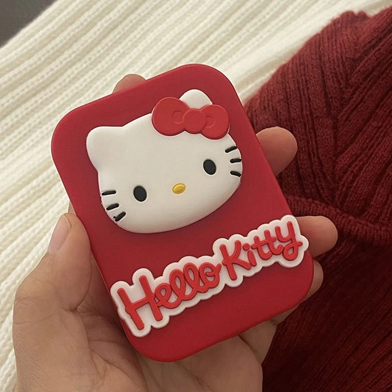 Nowe pudełko na soczewki kontaktowe Sanrio Hello Kitty Red Cute Romantic Cartoon Anime Przenośne podróżne pudełko do przechowywania soczewek kontaktowych Kawaii