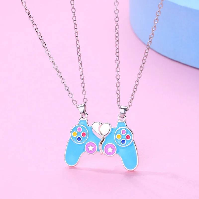 Winoneday 2Pcs/Set Game Console Handle Best Friends Pendant Necklace Chain Cute BFF Friendship Jewelry Charm For Men